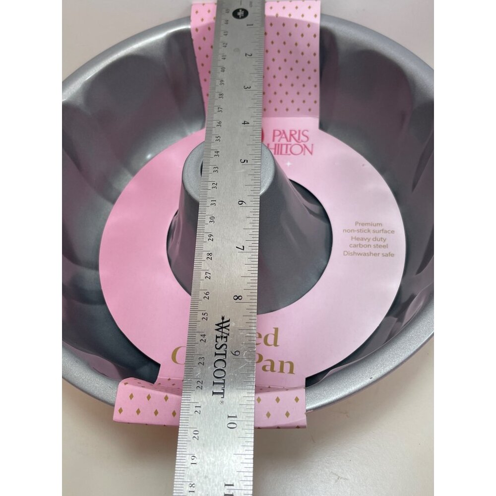 Paris Hilton Fluted Cake Pan Non-Stick Heavy Duty Carbon Steel Pink - Picture 7 of 8